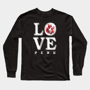 I Love Peru Heart Flag Long Sleeve T-Shirt